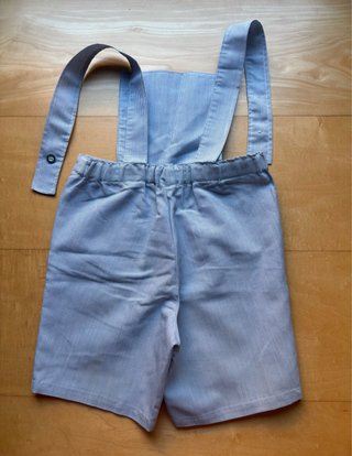 Peto bebé vintage rayas azules T2
