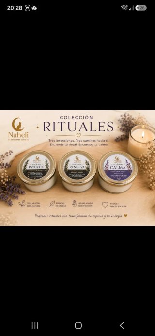 Velas de soja Naheli Colección Rituales