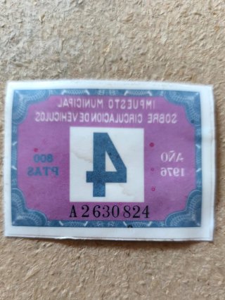 Pegatina ITV de 1976