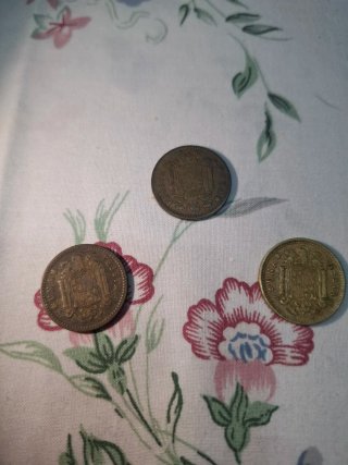 Lote 3 monedas 1 peseta Franco antiguas