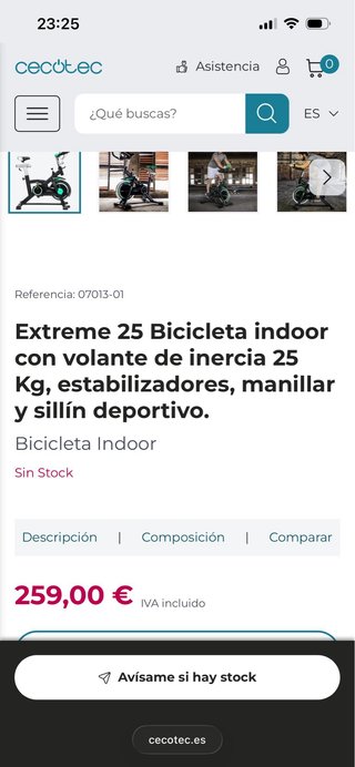 Bicicleta de Spinning Cecotec Extreme 25