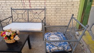 Conjunto Metal 2 Sillones y Sofá Jardín