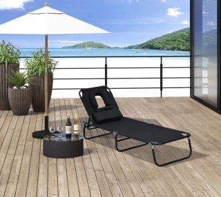 Tumbona plegable con respaldo ajustable