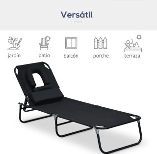 Tumbona plegable con respaldo ajustable