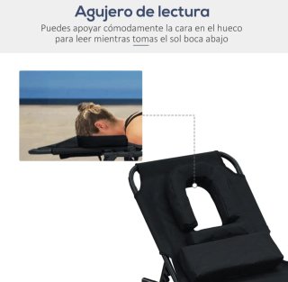 Tumbona plegable con respaldo ajustable