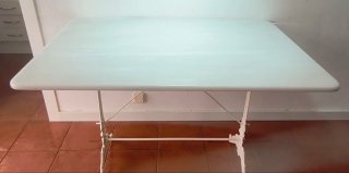 Mesa bistró vintage de mármol blanco