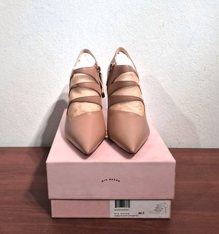 Stivaletti con tacco, pelle, rosa cipria, n.40,5