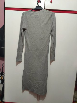 Vestido gris manga larga talla M