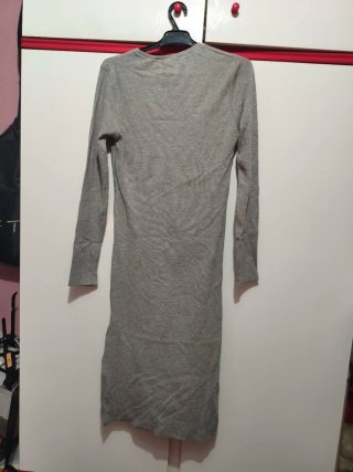 Vestido gris manga larga talla M