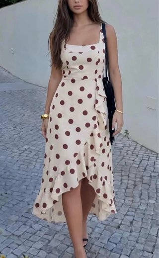 Vestido midi lunares