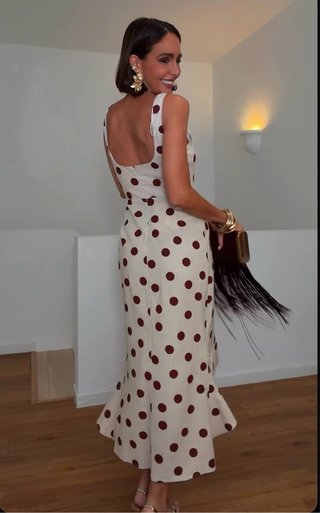 Vestido midi lunares