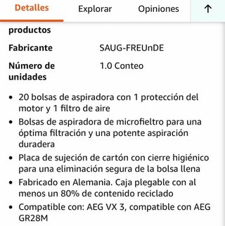 20 Bolsas Aspiradora + 2 Filtros