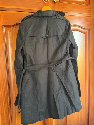 Zara Gabardina Negra Talla L