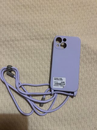 Funda iPhone 13 Mini Lila con Cuerda