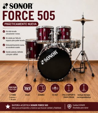 Batería SONOR Force 505 – Prácticamente nueva