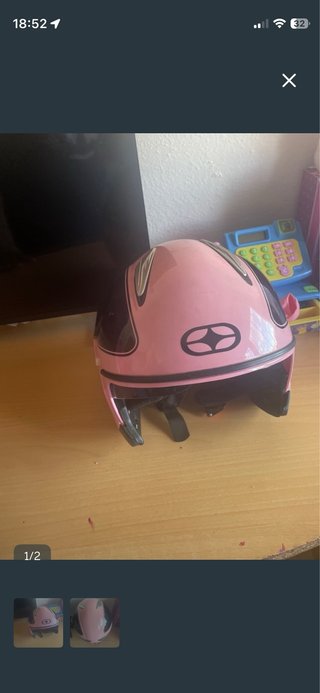 Casco Moto Rosa y Negro