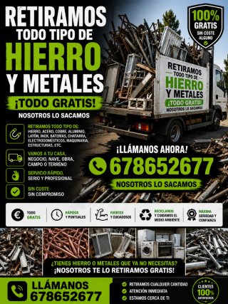 Retiramos todo tipo de metales grandes o pequeños