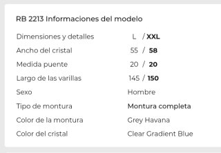 Gafas de Sol Ray-Ban RB 2213 1424/3F