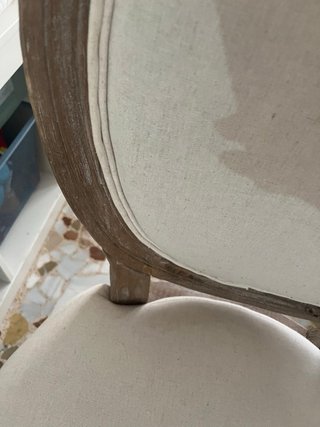 Juego de 2 sillas de comedor de madera y lino