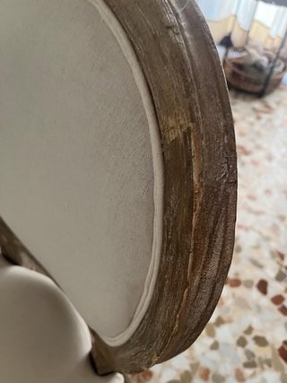 Juego de 2 sillas de comedor de madera y lino
