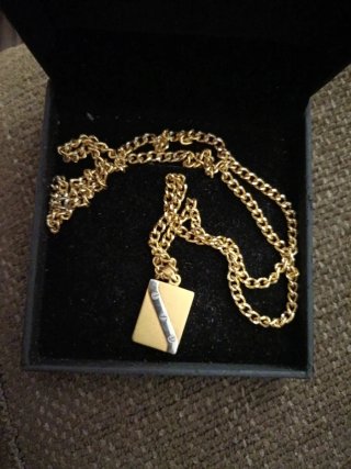 Cadena y colgante dorado y plateado