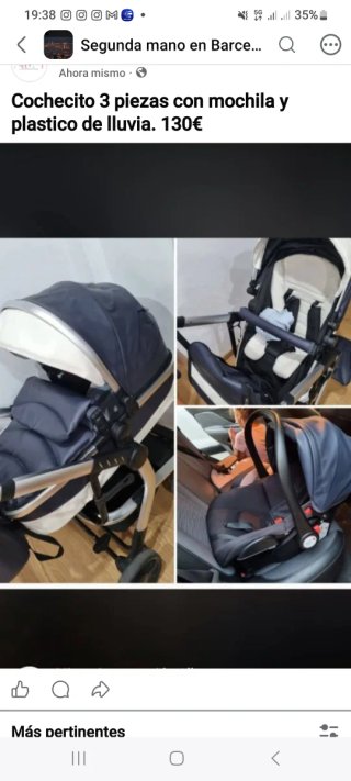 Cochecito 3 piezas + accesorios