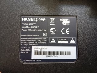 Ecrã TV Hannspree HSG1210 da marca samsung