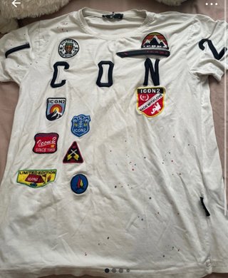 Camiseta ICON2 blanca con parches
