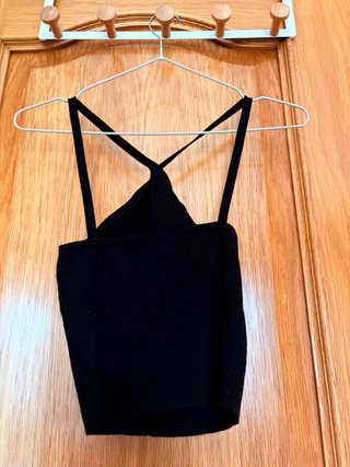 Top negro tirantes cruzados Lefties Talla S