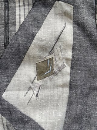 Vestido vintage lino gris talla 44