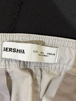 Pantalones Cargo Bershka Talla L Gris