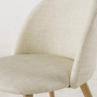4 Sillas Vintage Tela Beige y Madera