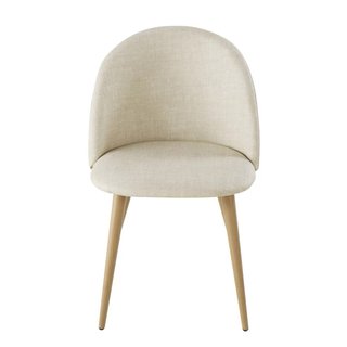 4 Sillas Vintage Tela Beige y Madera