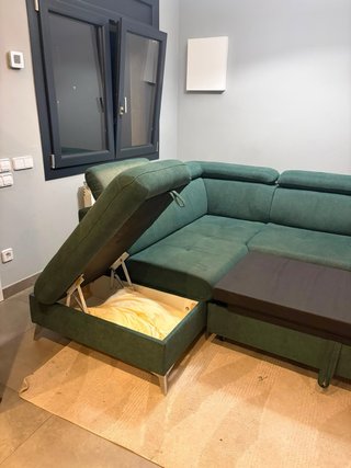 Sofá Cama Verde Tela