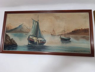 Cuadro al óleo náutico velero