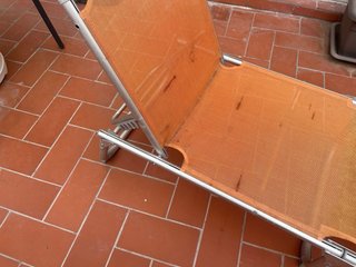 Tumbona de aluminio naranja