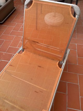 Tumbona de aluminio naranja