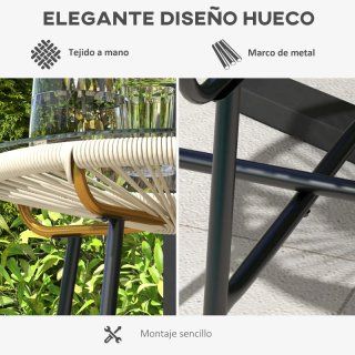 Tavolo ausiliario rotondo in rattan sintetico