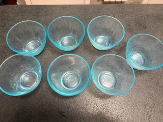 Set 7 Ciotoline Vetro Azzurro