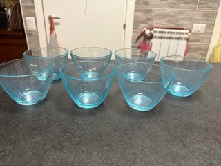 Set 7 Ciotoline Vetro Azzurro