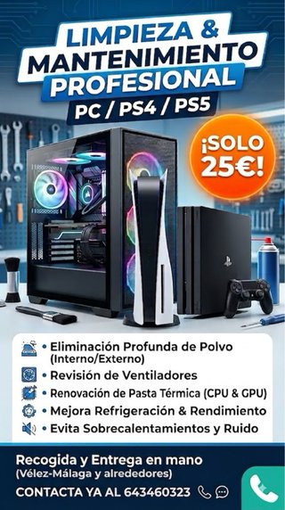 mantenimiento PC/PS4/PS5