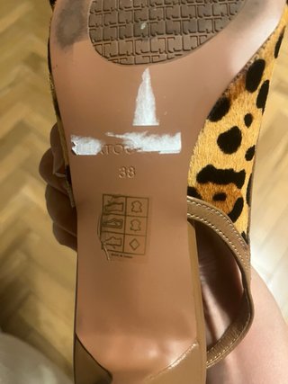 Zapatillas piel tacón pelo caballo talla 38 nuevo