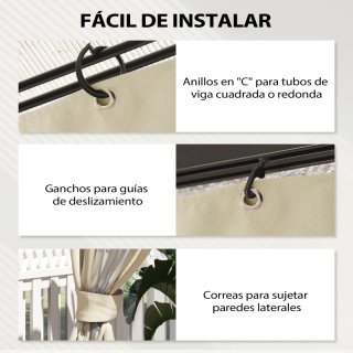 Paredes laterales carpa Outsunny 3x3 Beige