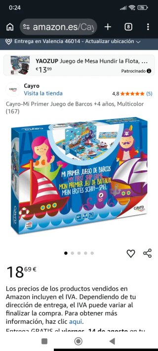 Juego de Barcos Cayro - Mi Primer Juego