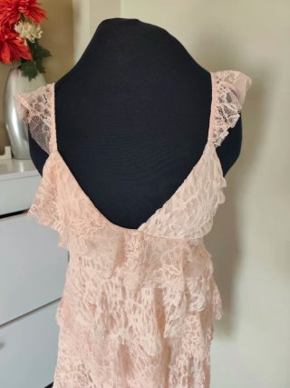 Vestido rosa encaje mujer talla M