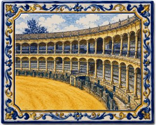 Azulejo de cerámica de plaza de ronda 25x20cm