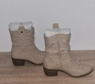 Botines beige mujer