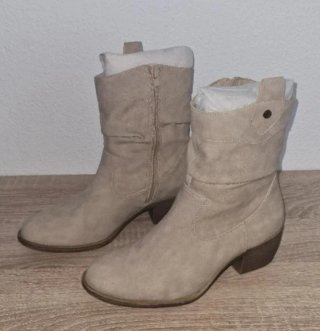 Botines beige mujer