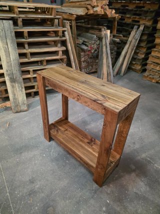 Mueble  recibidor madera reciclada estilo rústico