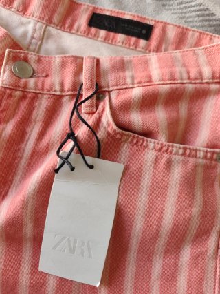 Pantalón Zara rayas rosa y blanco Talla M